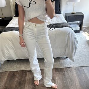 Zara White Boot Cut Jeans